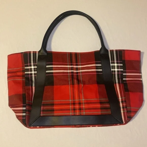 Victoria’s Secret Plaid with Roses Limited Edition Holiday 2020 Tote Bag NWOT